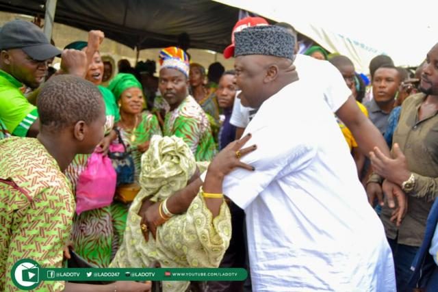 Hon Ladi Adebutu embracing People present at the event