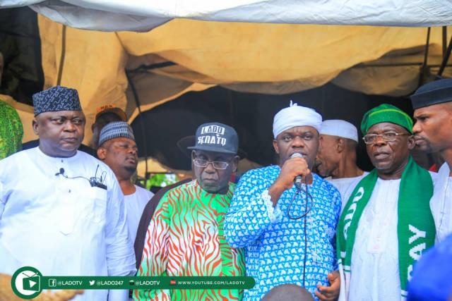 Hon Ladi Adebutu's Squad Addressing Rally Participants in Odogbolu Local Government