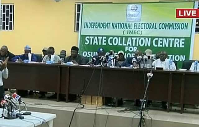 INEC Collation of Results for Osun State Governorship Election in Osogbo