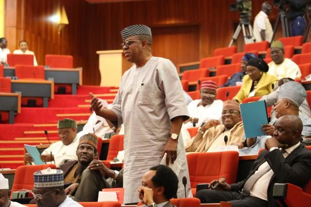 Senator Gbenga Ashafa at the floor of National Assembly