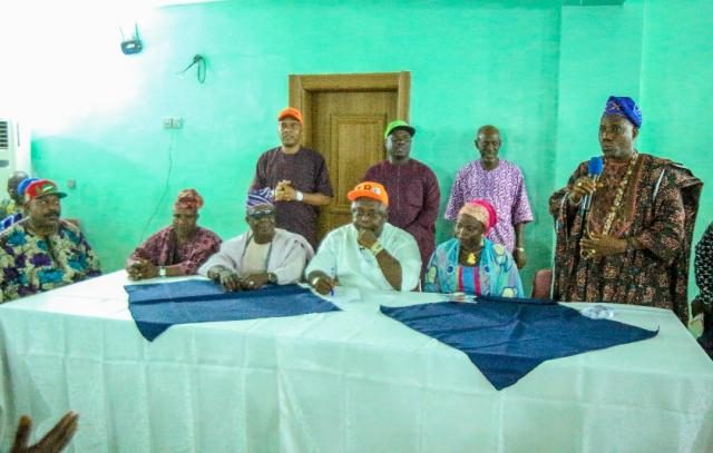 Hon Ladi Adebutu in an interactive meeting with the elders and leaders from Traditional, Religious and Professional Circuits