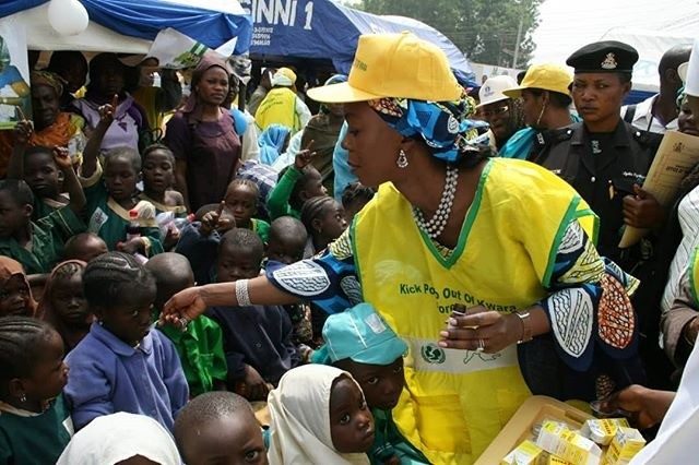 Mrs. Saraki participating in an immunisation campaign in Ilorin, Kwara State, 2008