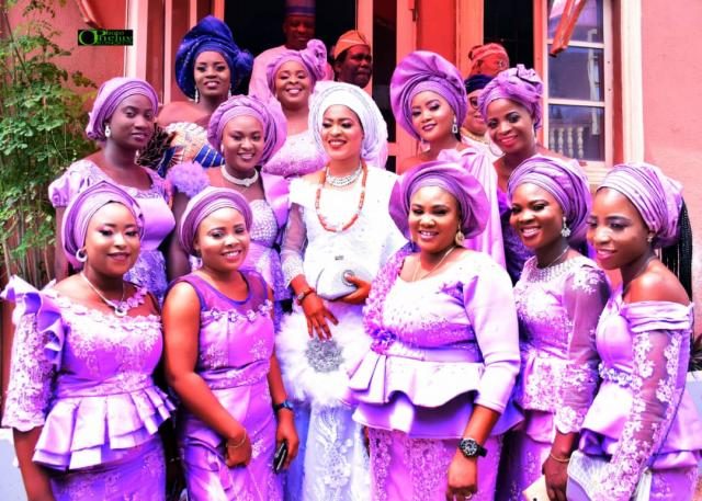 The bride, Aanuoluwapo with friends