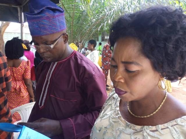 Celebrant's classmates, Mr Shola Fajolu and Mrs Silifa Raji