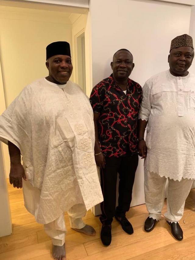 From left - Dr Doyin Okupe, Asiwaju Bola Oluwole and Hon Ladi Adebutu