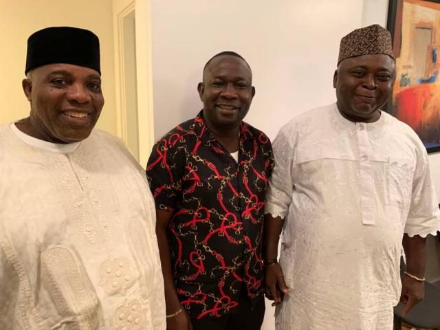 From right - Hon Ladi Adebutu, Asiwaju Bola Oluwole and Dr Doyin Okupe