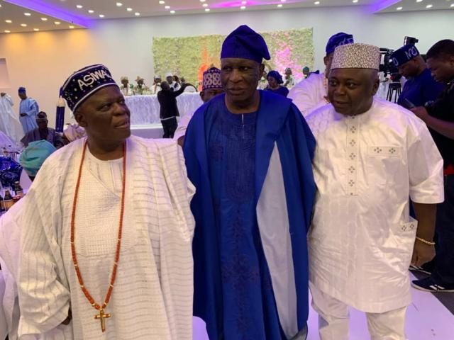 Hon. (Dr) Oladipupo Adebutu with the High Commissioner to tje United Kingdom Amb. George Adesola Oguntade,CFR, CON and Asiwaju S.K. Onafowokan at the event