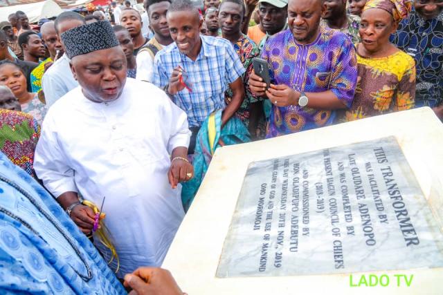 Ijagun Community honours Adebutu 4 Adebutu commissions the transformer