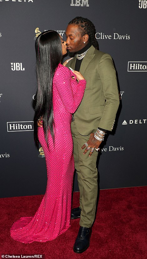 Cardi B And Offset at Pre Grammy Bash4