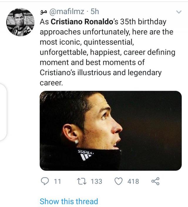 Cristiano Ronaldo birthday