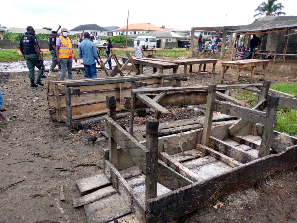 Illegal slaughter slab in the Oke Rube Area of Alimosho Local Government of Lagos State