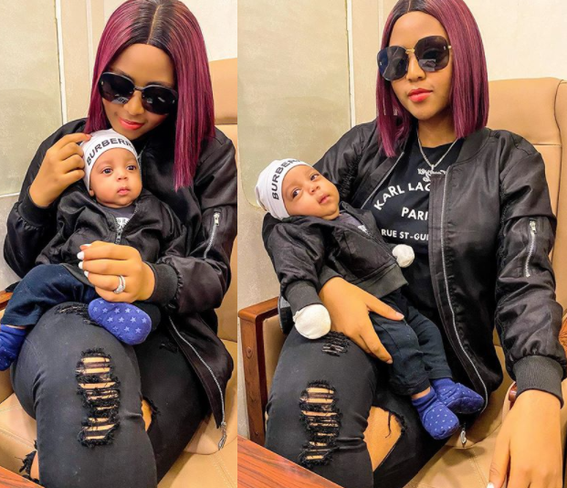 Regina Daniels and her Son