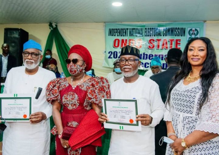 Governor Akeredolu And Deputy Lucky Ayedatiwa With Their Wives