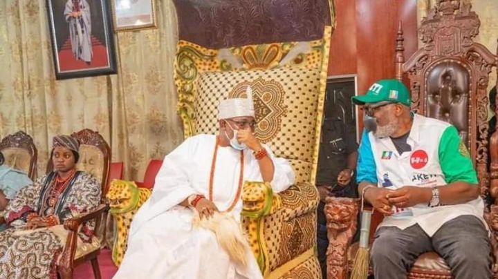 Governor Akeredolu With Oba Ogunlade (Deji Of Akure)