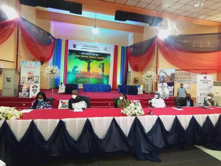 Lagos State Acting Commissioner for Agriculture, Ms Abisola Olusanya at the World Food Day School Agric Quiz Competition