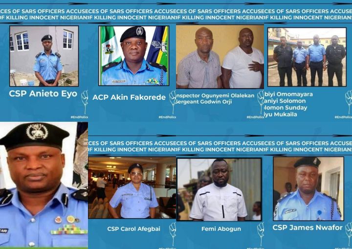 Faces of SARS Officers Accused of Killing Innocent Nigerians with SAR Boss Abba Kyari