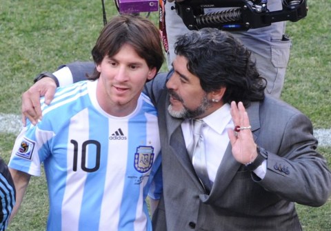 Lionel Messi and Diego Maradona