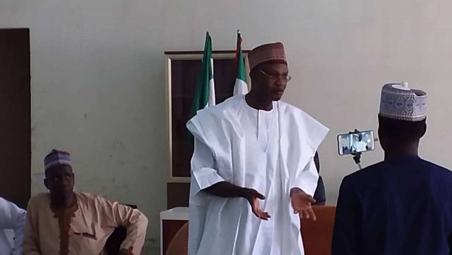 Prof. Mamman addressing Taraba State APC stalwarts when NCECPC visited Jalingo recently