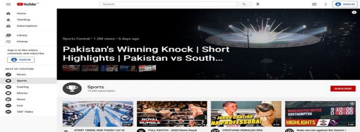 Youtube Launches New Sport Portal 1 YouTube-Sports