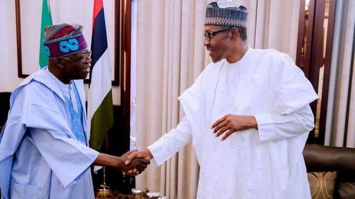 2023: Afenifere Reacts As Tinubu Informs Buhari Of Presidential Ambition 1 Bola Tinubu with Muhammadu Buhari