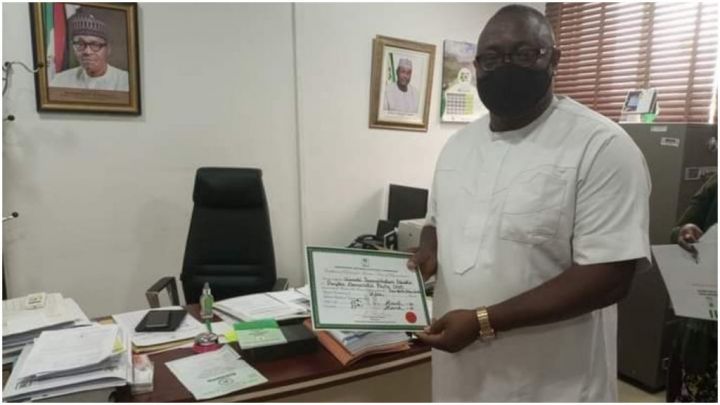 Abia Re-run: PDP’s Chimaobi Ebisike Receives Certificate Of Return 1 Chimaobi Ebisike