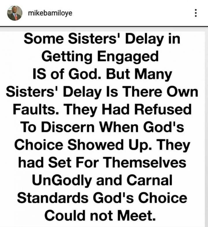 Stick To God's Choice Of A Life Partner For You - Mike Bamiloye 2 Mike Bamiloye