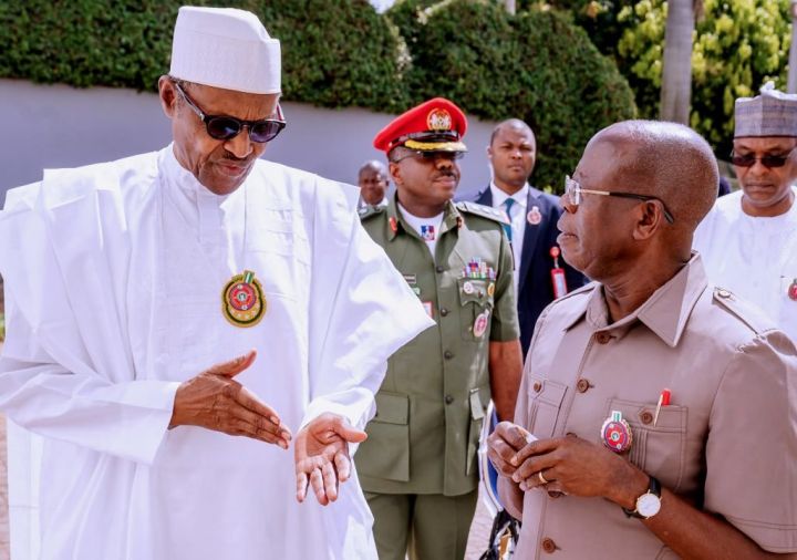 Muhammadu Buhari and Adams Oshiomhole