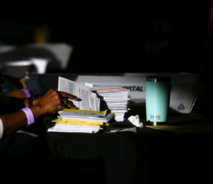 Fulton County Board of Registration and Elections processes ballots in Atlanta