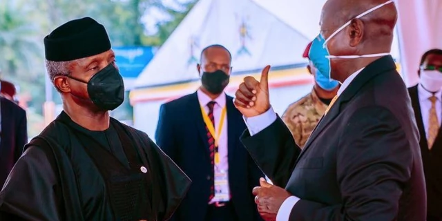 Vice President Yemi Osinbajo at the inauguration of re-elected Ugandan President, Yoweri Museveni