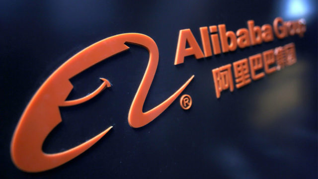 A logo of Alibaba Group is seen at an exhibition during the World Intelligence Congress in Tianjin, China May 16, 2019. REUTERS/Jason Lee