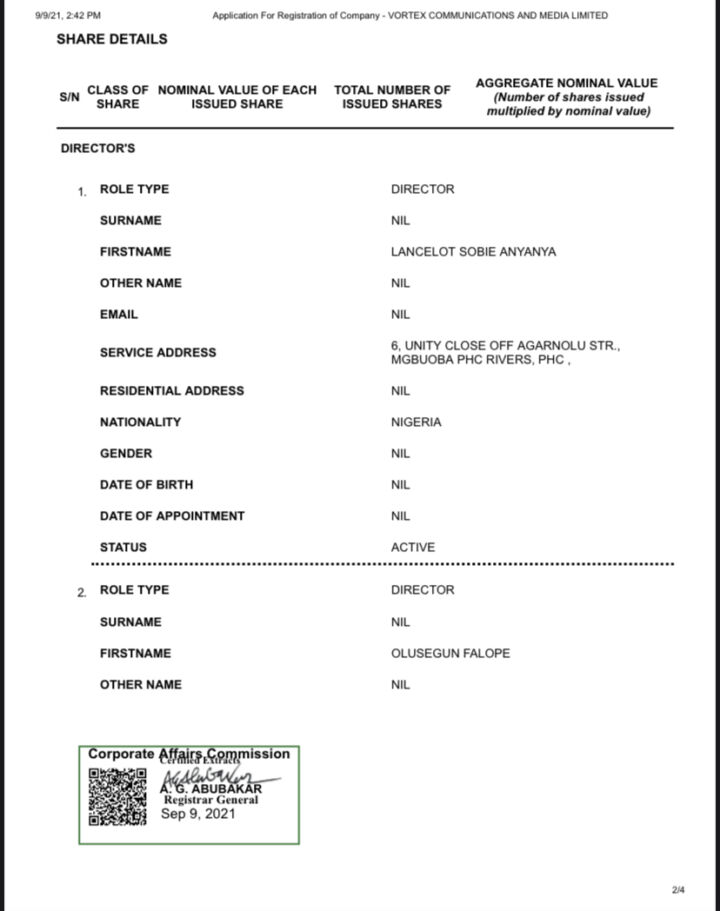 Amnesty Staff Claims Col Dikio Trying To Cancel Duly Awarded Contracts 6 Vortex Directors at CAC
