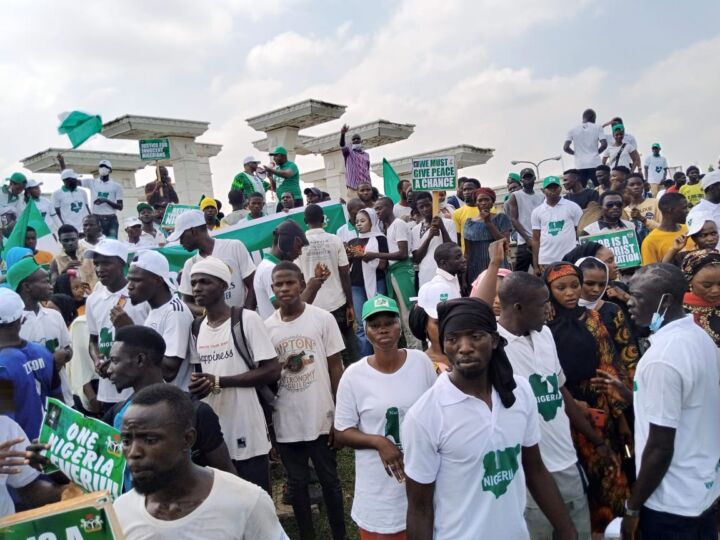 Group besiege Nnamdi Kanu’s Trial Venue, call for Patriotism and pledge Commitment for One Nigeria 1 A cross section of the group