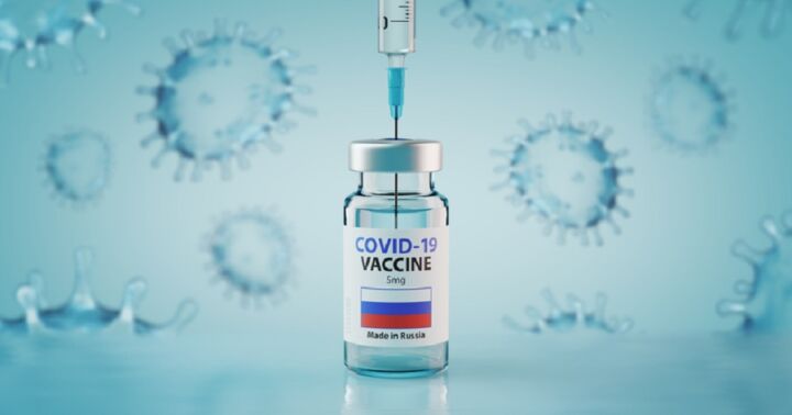 Covid 19 : BioNTech announces development of new vaccine 1 Russian COVID-19 Coronavirus Vaccine and Syringe Concept Image.