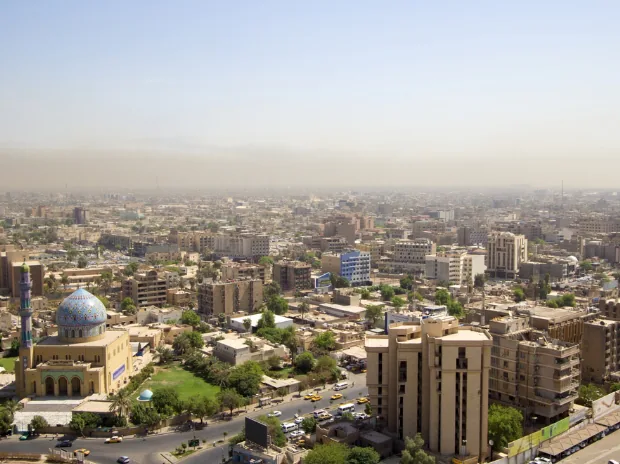 Aerial view of the city of Baghdad