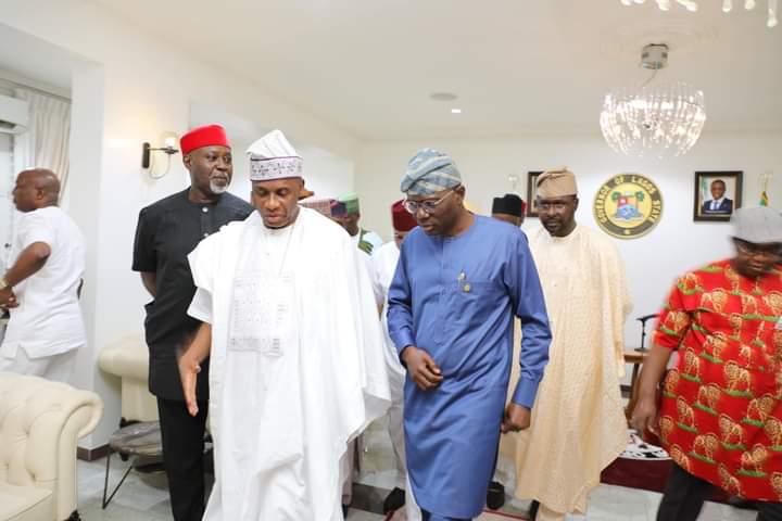 Rt Hon. Chibuike Rotimi Amaechi on courtesy visit to Lagos State Governor Babajide Sanwo-Olu