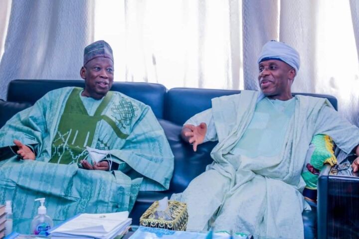 APC presidential hopeful Chibuike Rotimi Amaechi and Kano State Governor Abdullahi Ganduje