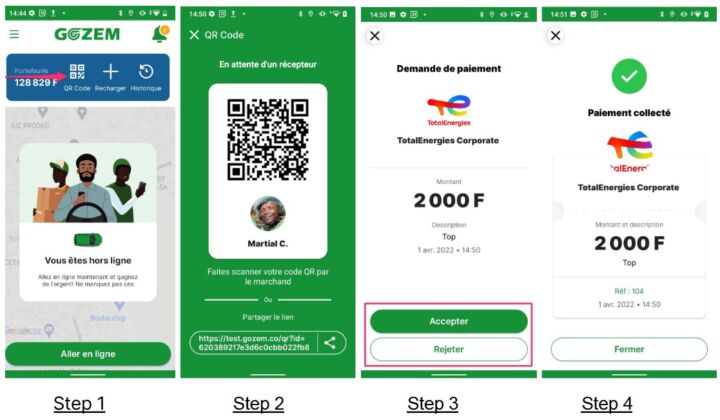 Gozem and TotalEnergies's digitalized payment steps in gas stations