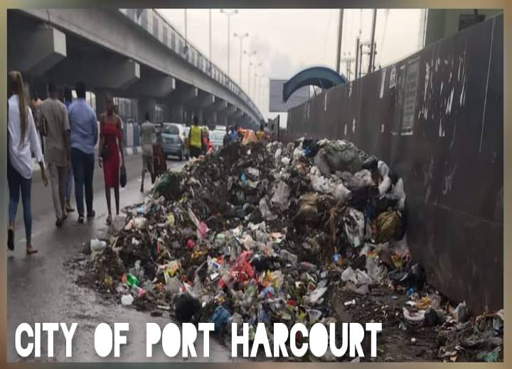 Mountainous heaps of dirt and pollutants in the City of Port Harcourt