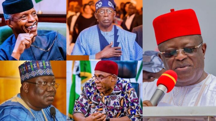 APC Presidential Primary 2022 Top Contenders - Yemi Osinbajo, Ahmed Bola Tinubu, Ahmed Lawan, Chibuike Rotimi Amaechi and Dave Umahi