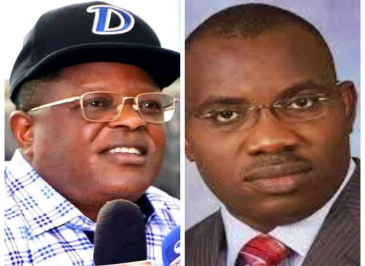 Ebonyi State Governor, Engr. Dave Umahi and APGA Guber Candidate, Prof. Bernard Odoh