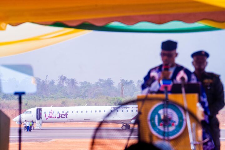 Governor Dapo Abiodun at the Maiden flight event of Ogun Gateway International Agro Cargo Airport