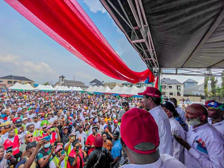 Tonye Cole alongside other Chieftains at the Rivers APC Governorship Campaign