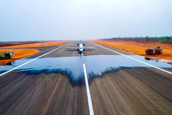 Valuejet as first commercial flight landing at the Maiden flight event of Ogun Gateway International Agro Cargo Airport