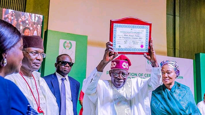 Tinubu Receives Certificate Of Return As President-Elect