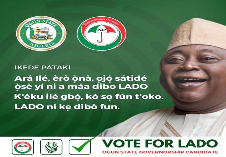 Vote PDP's Ladi Adebutu (LADO) for Ogun State Governorship Seat
