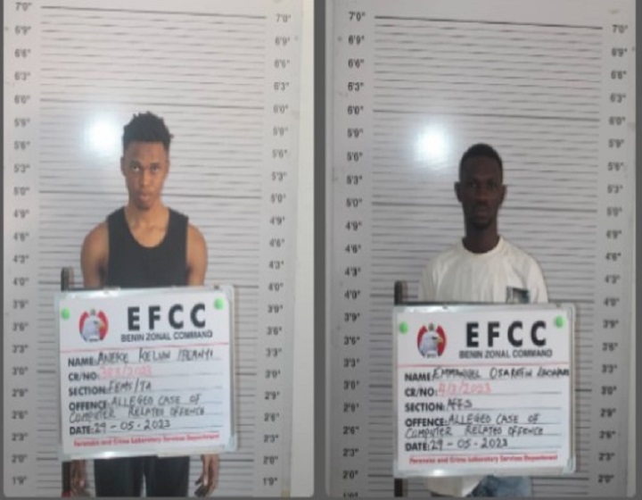 Efcc Convicts Kelvin Aneke And Leonard Osaretin For Internet Fraud 1 Kelvin Ifeanyi Aneke and Leonard Emmanuel Osaretin