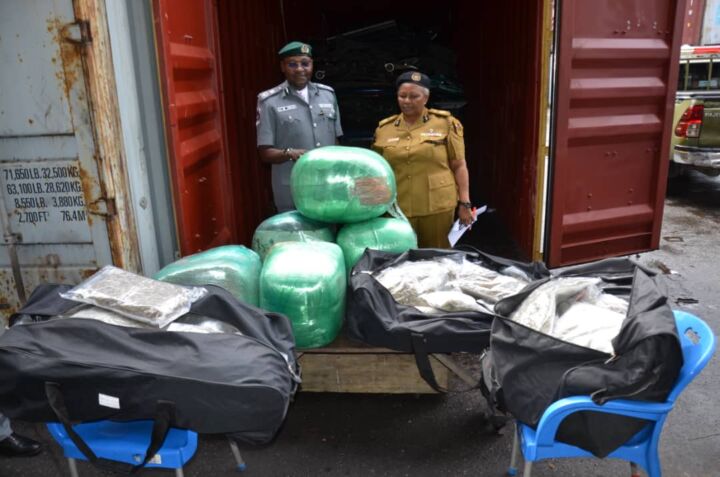 Part of 32 Seized contraband by Onne Customs