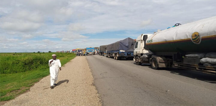 The protesting tanker drivers