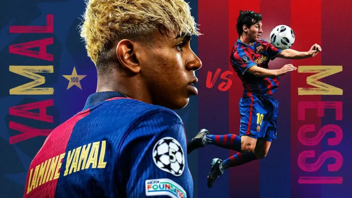 Lamine Yamal and Lionel Messi