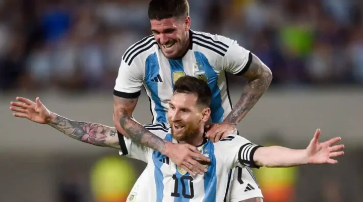 Rodrigo De Paul and Lionel Messi
